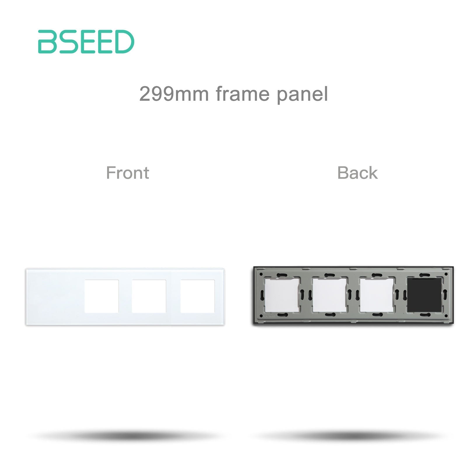BSEED Crystal Glass Switch & Socket Frame Customizable Wall Plate Bseedswitch White 299mm icon+3slot 