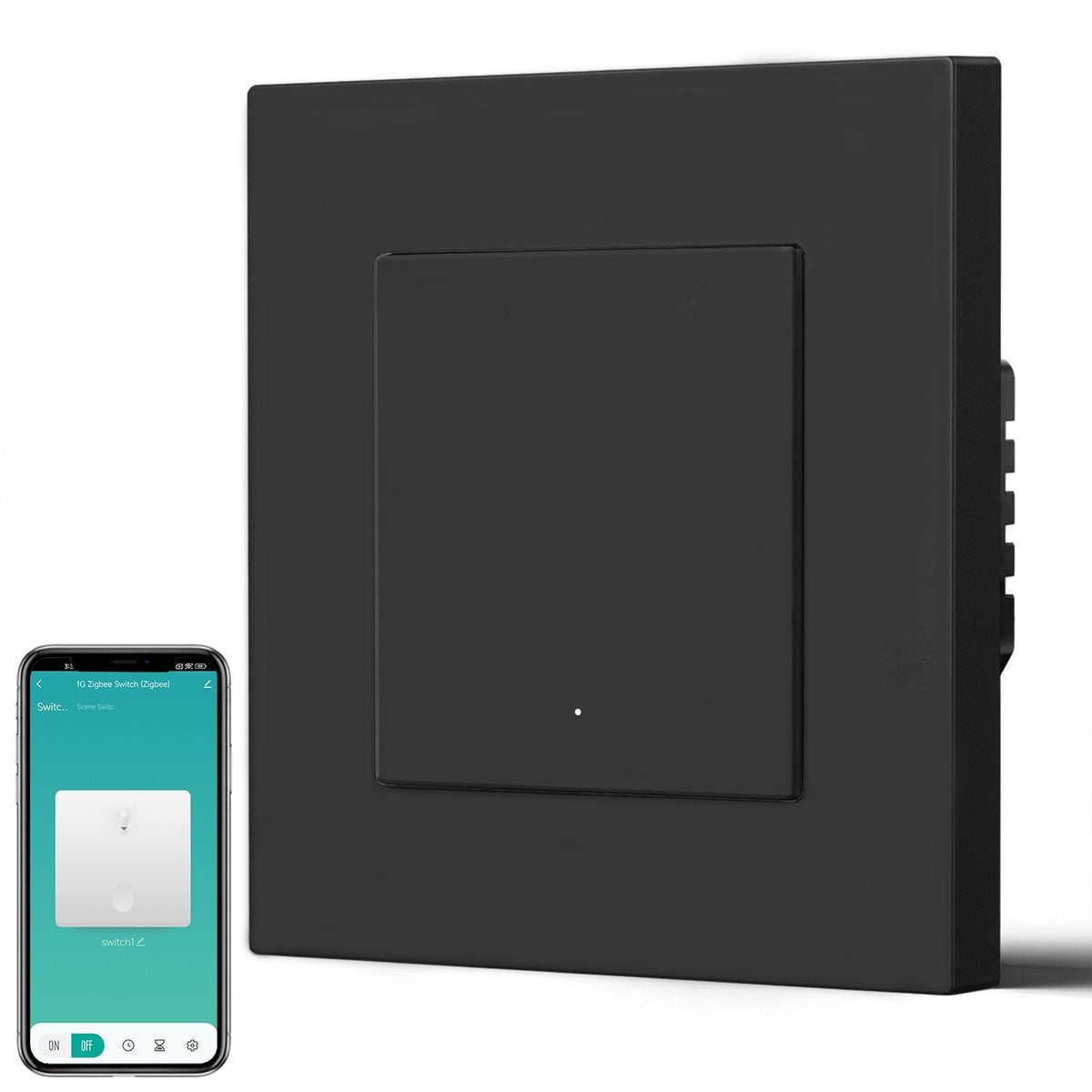 BSEED Smart Zigbee Light Switch (With Neutral) Hub required Switch work with tuya Alexa Light Switches Bseedswitch Black Plastic 1 Gang