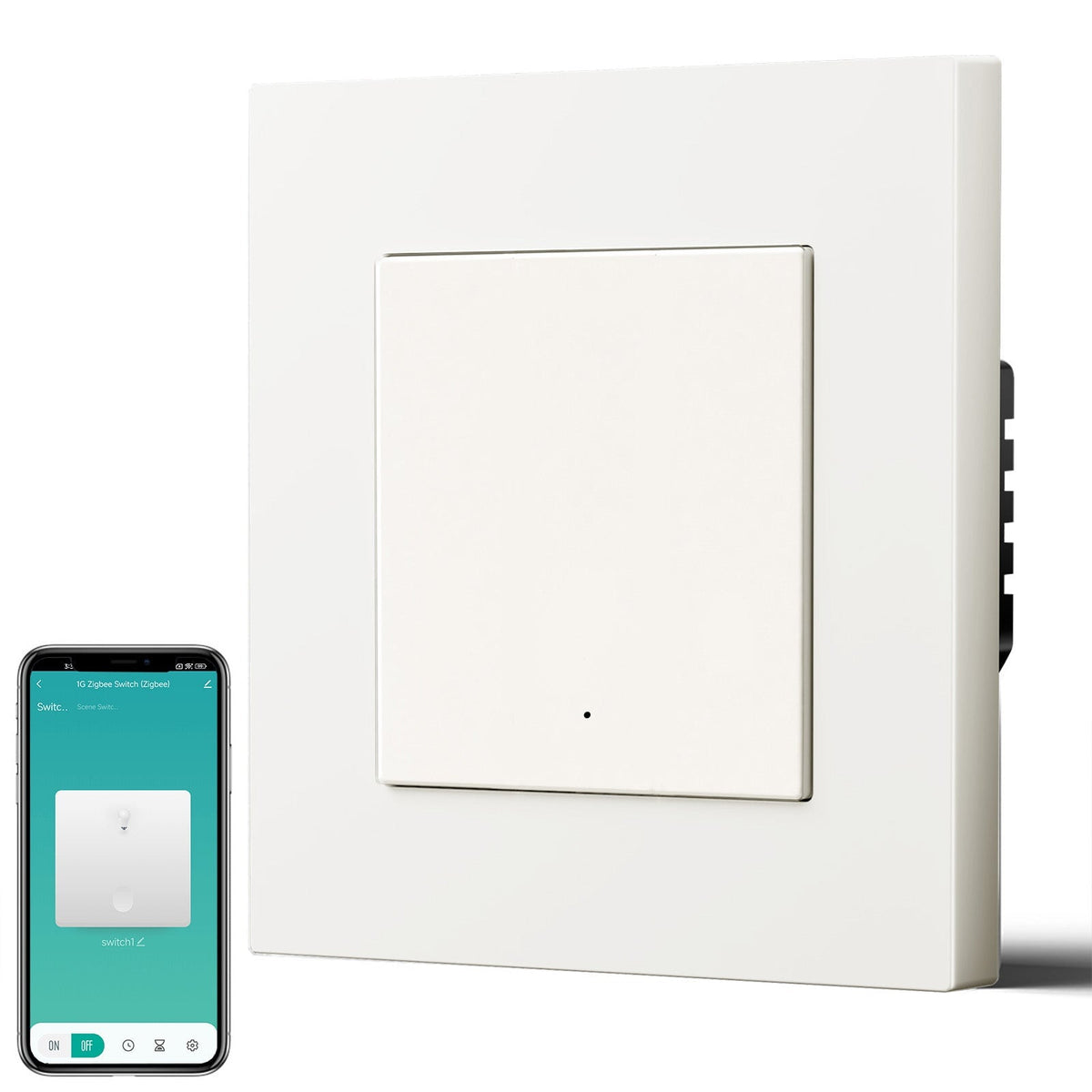 BSEED Smart Zigbee Light Switch (With Neutral) Hub required Switch work with tuya Alexa Light Switches Bseedswitch White Plastic 1 Gang