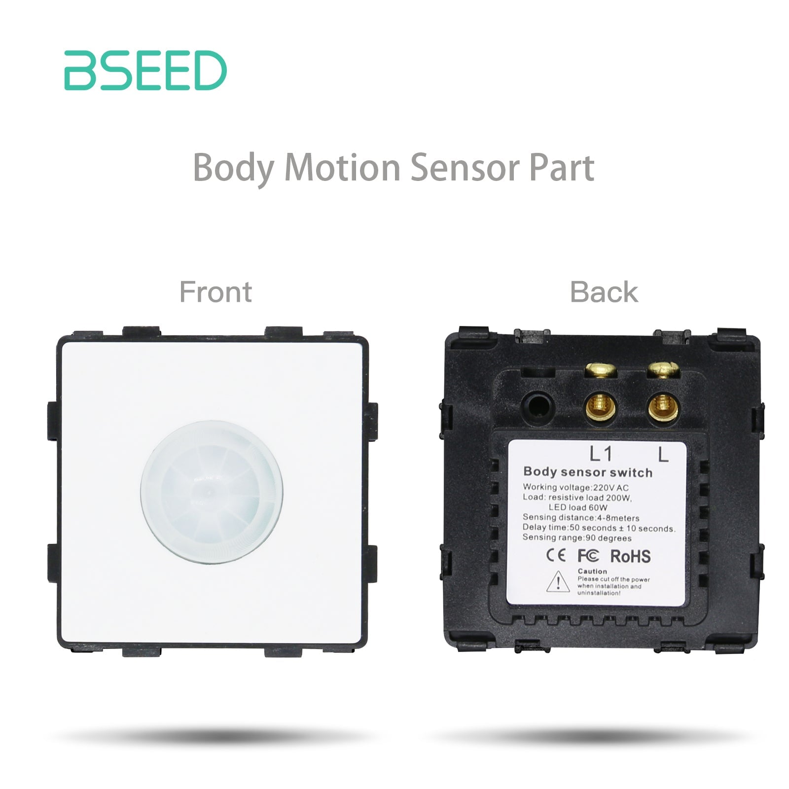 BSEED Mechanischer PIR-Infrarot-Bewegungsmelder-Schalter, DIY-Ersatzteil, Sensor-Schalter, Bseedswitch, Weiß 