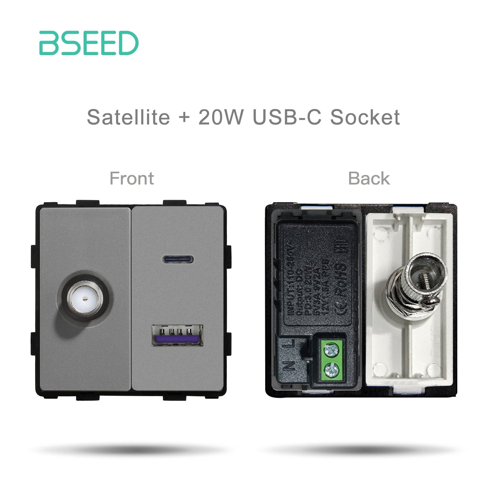 Bseed EU UK Russia Standard Plastic Socket Button Switch Function Key DIY Home Improvement Wall Plates & Covers Bseedswitch 