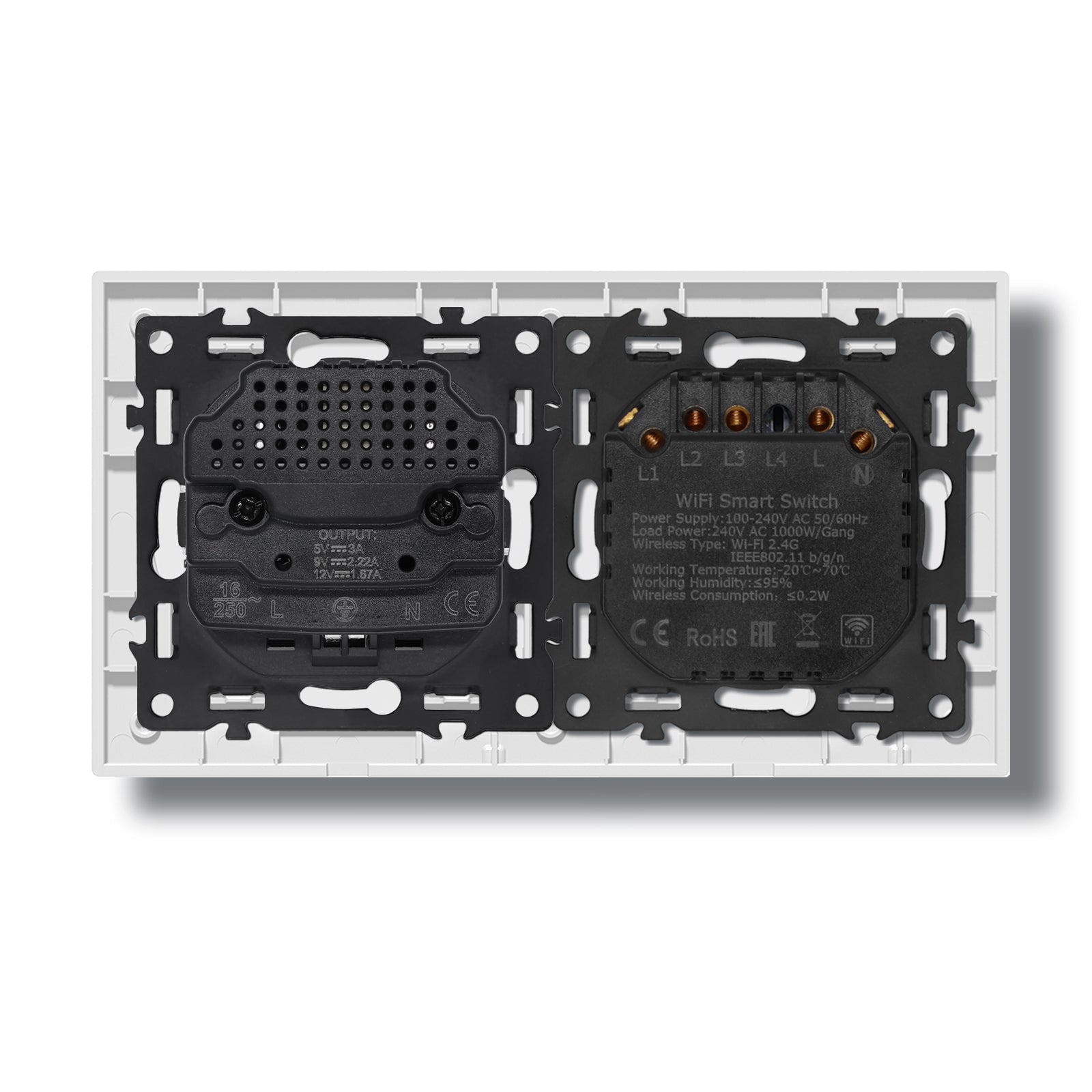 Enchufe inteligente Echo Series Wifi con toma de corriente EU y puerto USB tipo C de 20W, 157mm, enchufes y tomas Bseedswitch 
