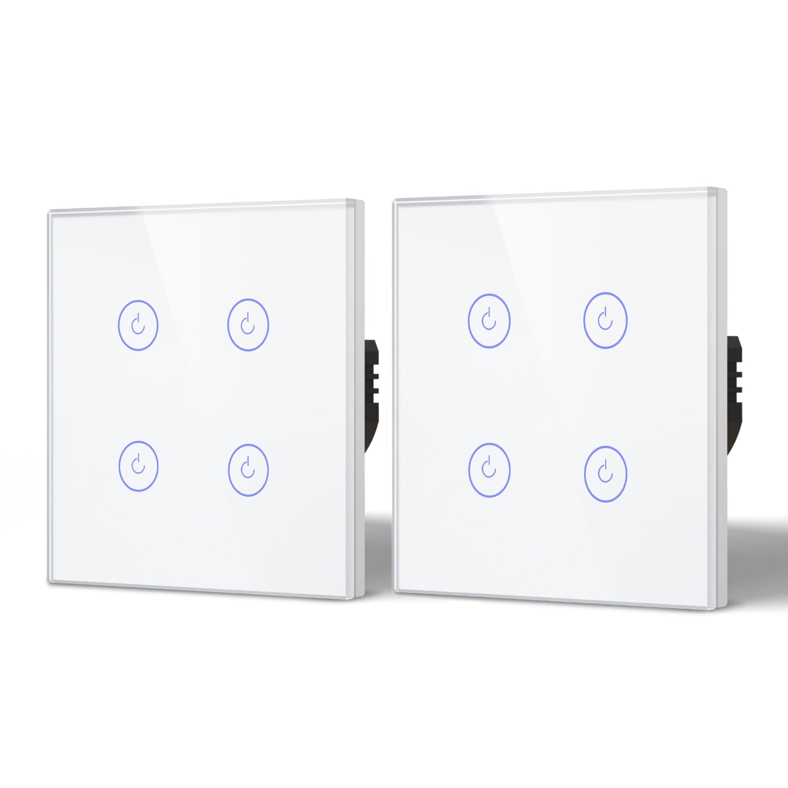 Bseed Smart Wifi Light Switch Wall Switch (With Neutral) Light Switches Bseedswitch White 2Pcs/Pack 4 Gang