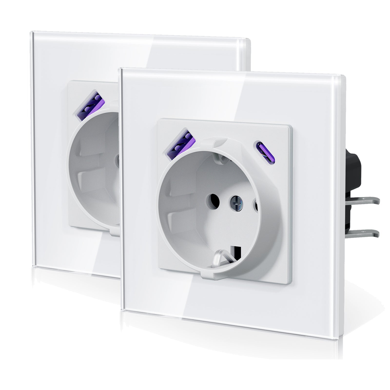 BSEED 20W EU sockets with Fast Charge Type-C USB with Claw technology Power Outlets & Sockets Bseedswitch White Single 2 PCS/ PACK