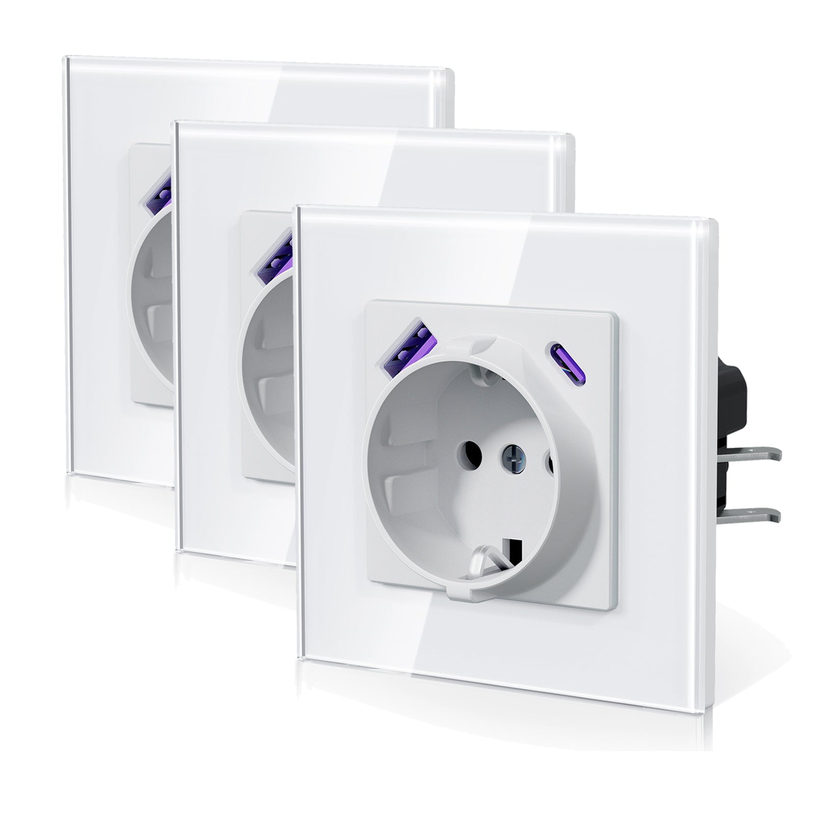 BSEED 20W EU sockets with Fast Charge Type-C USB with Claw technology Power Outlets & Sockets Bseedswitch White Single 3 PCS/ PACK