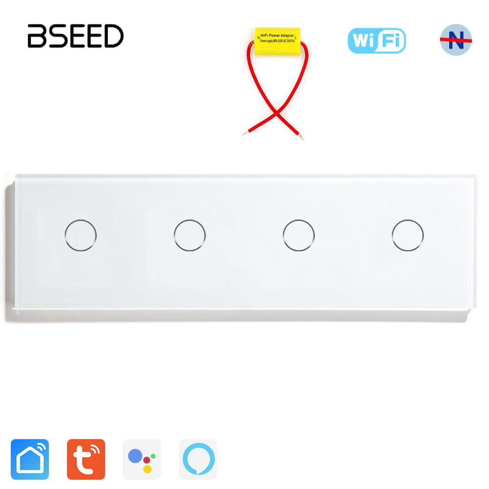 BSEED Single Line Wifi Light Switch Wireless Wifi Switch Light Switches Bseedswitch White 1gang 