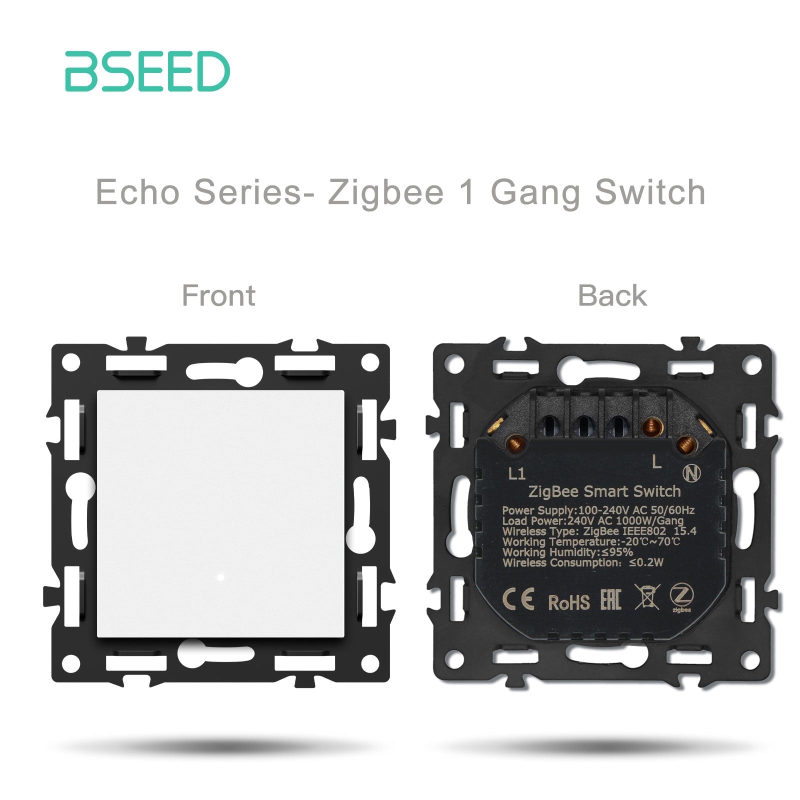 Click Series Smart Zigbee Switch Socket Insert DIY Part Customized Free Combinations White Color Crystal Glass Panel Light Switches Bseedswitch Zigbee 1 Gang Switch Neutral Line Required 