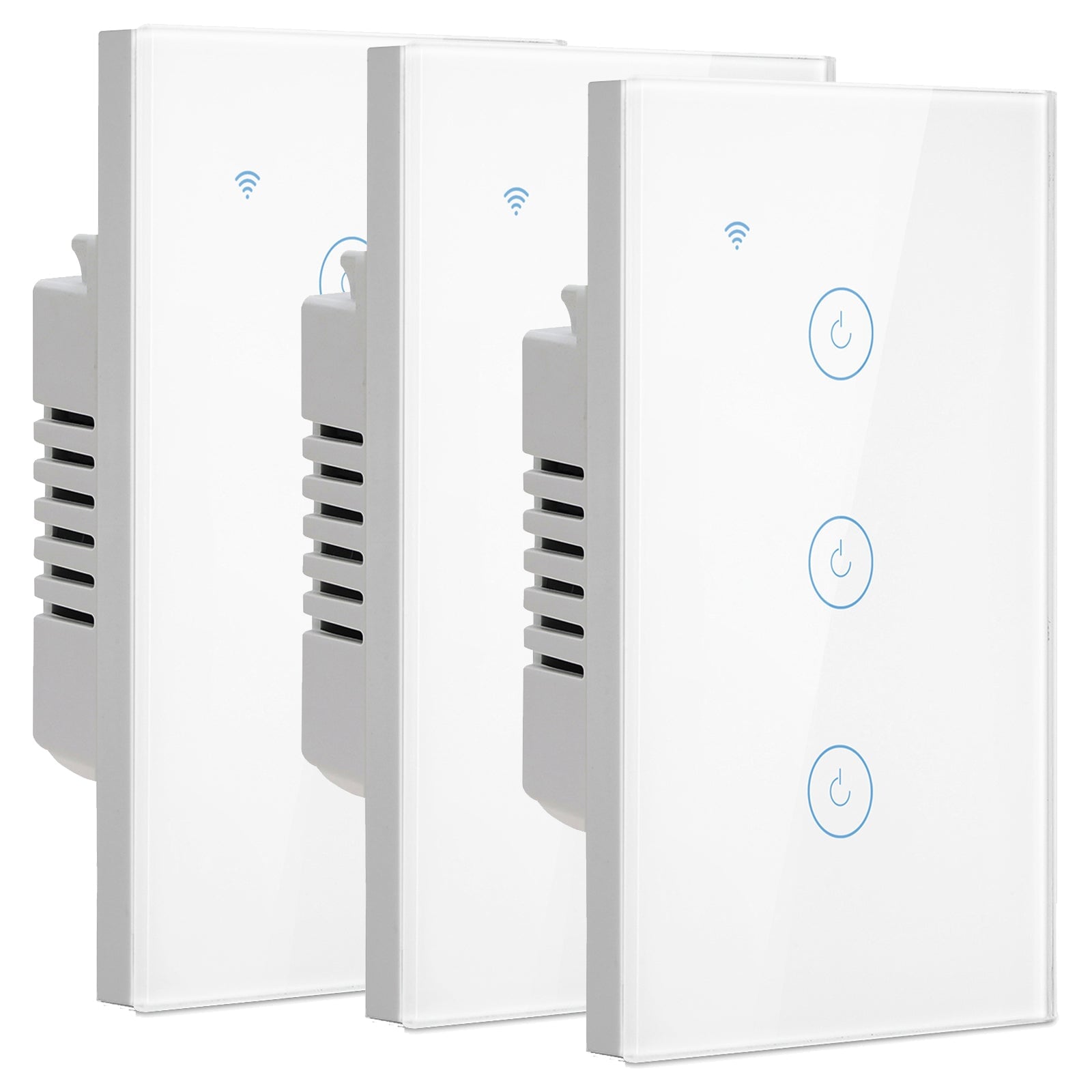 Bseed Matter 118 Type Wall Switch Wifi Touch Light Switch 1/2/3 Gang Light Switches Bseedswitch White 3Gang 3 PCS /Pack