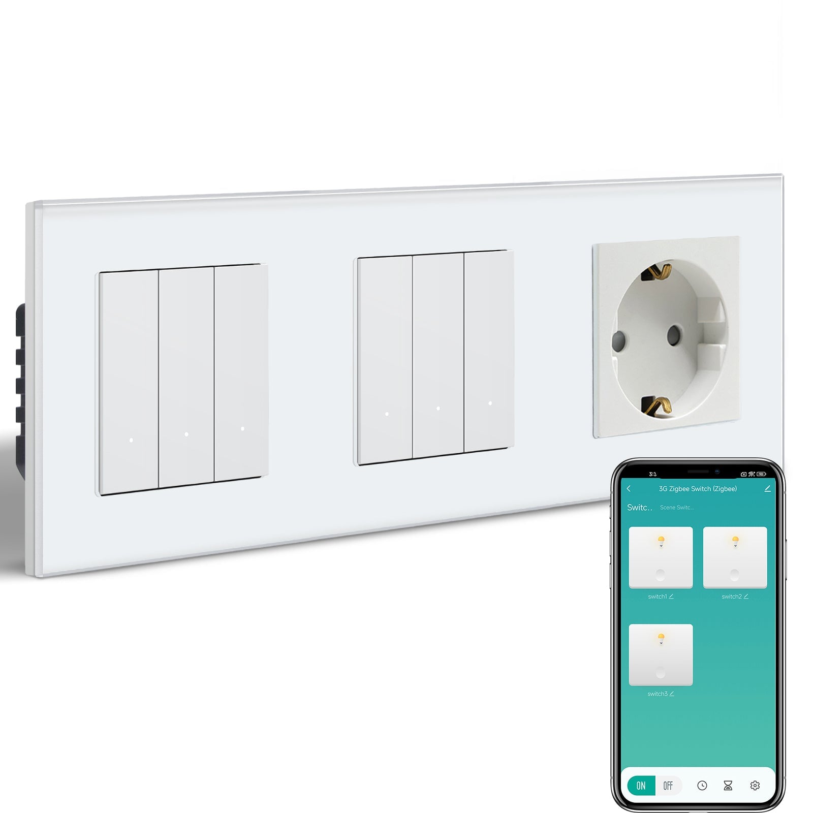 BSEED Smart Zigbee Light Switch (With Neutral) Hub required Switch socket work with tuya Alexa Light Switches Bseedswitch 