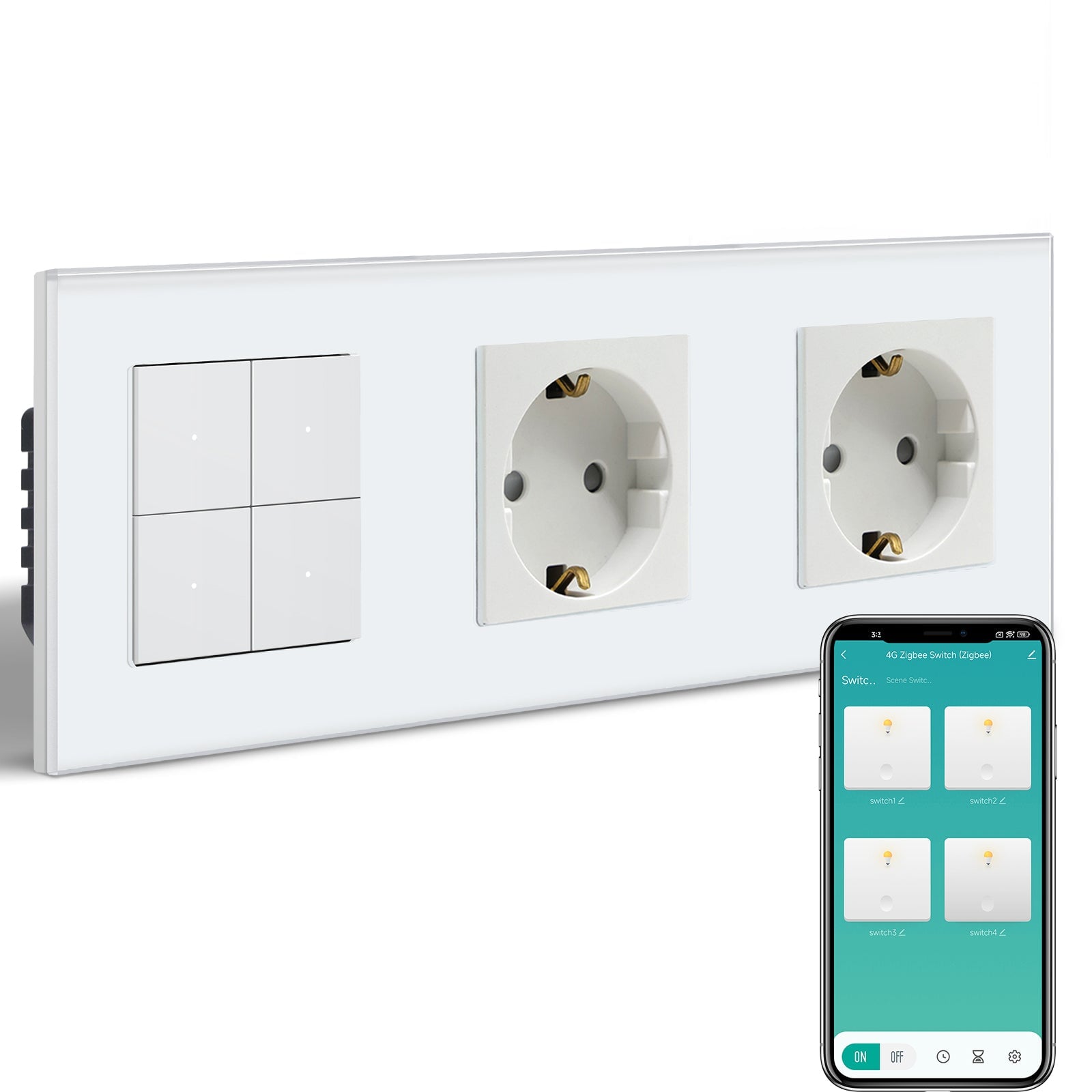 BSEED Smart Zigbee Light Switch (With Neutral) Hub required Switch socket work with tuya Alexa Light Switches Bseedswitch 