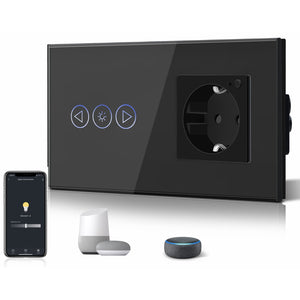 Bseed Smart WiFi Dimmer Switch With WiFi Socket Power Outlets & Sockets Bseedswitch Black 