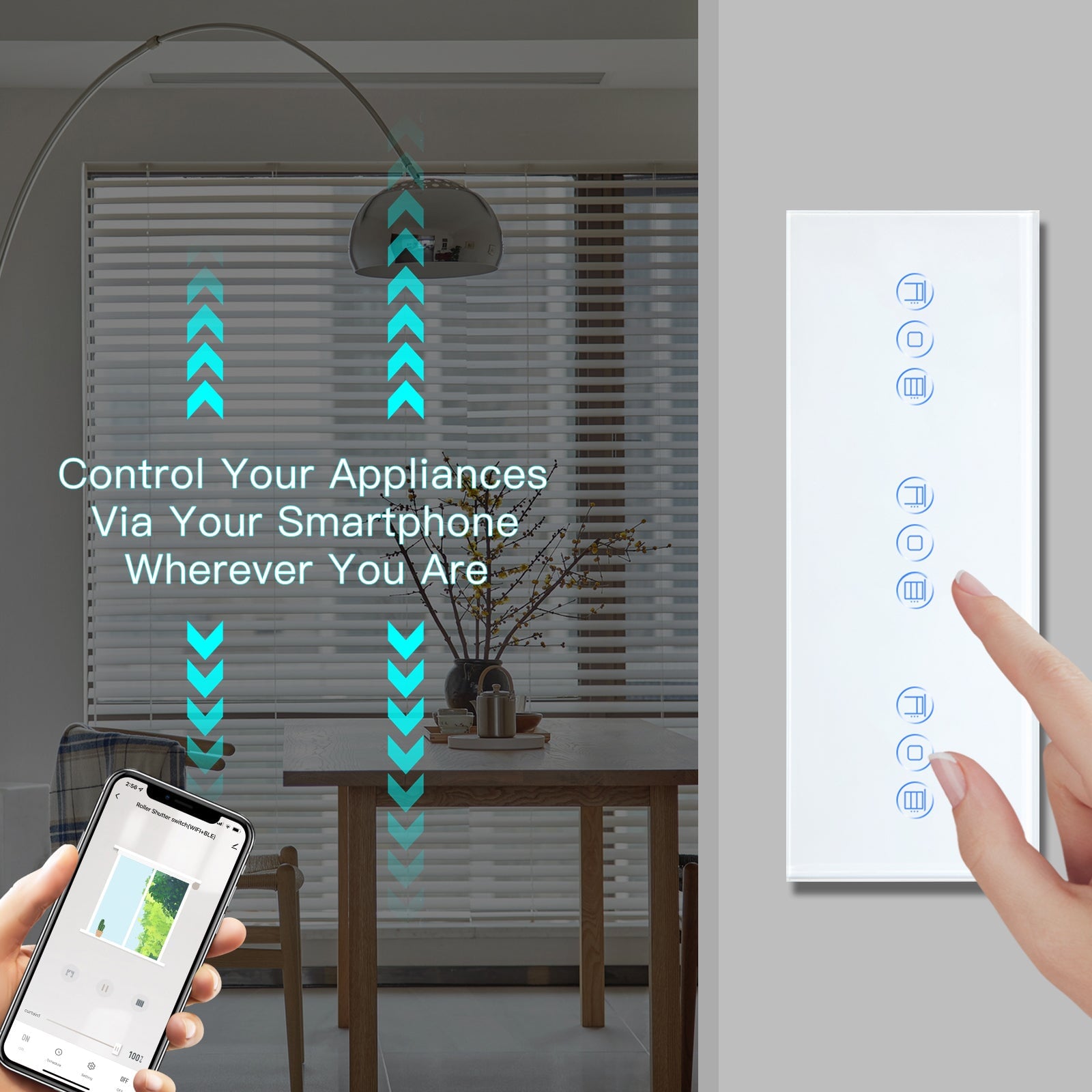 Shutty Switch BSEED Zigbee triple Shutter Switch Smart Wall Touch Switch – Bseedswitch