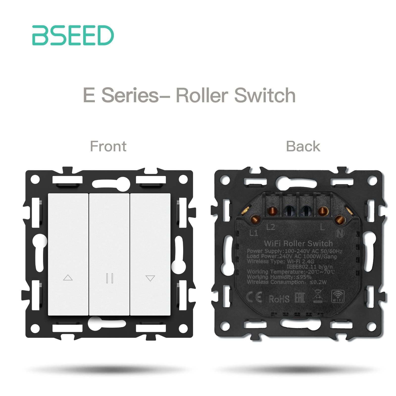 BSEED DIY Part Customized Free Combinations Mechanical Switch Socket Insert White Color Crystal Glass Panel Light Switches Bseedswitch Wifi Blind SWitch 