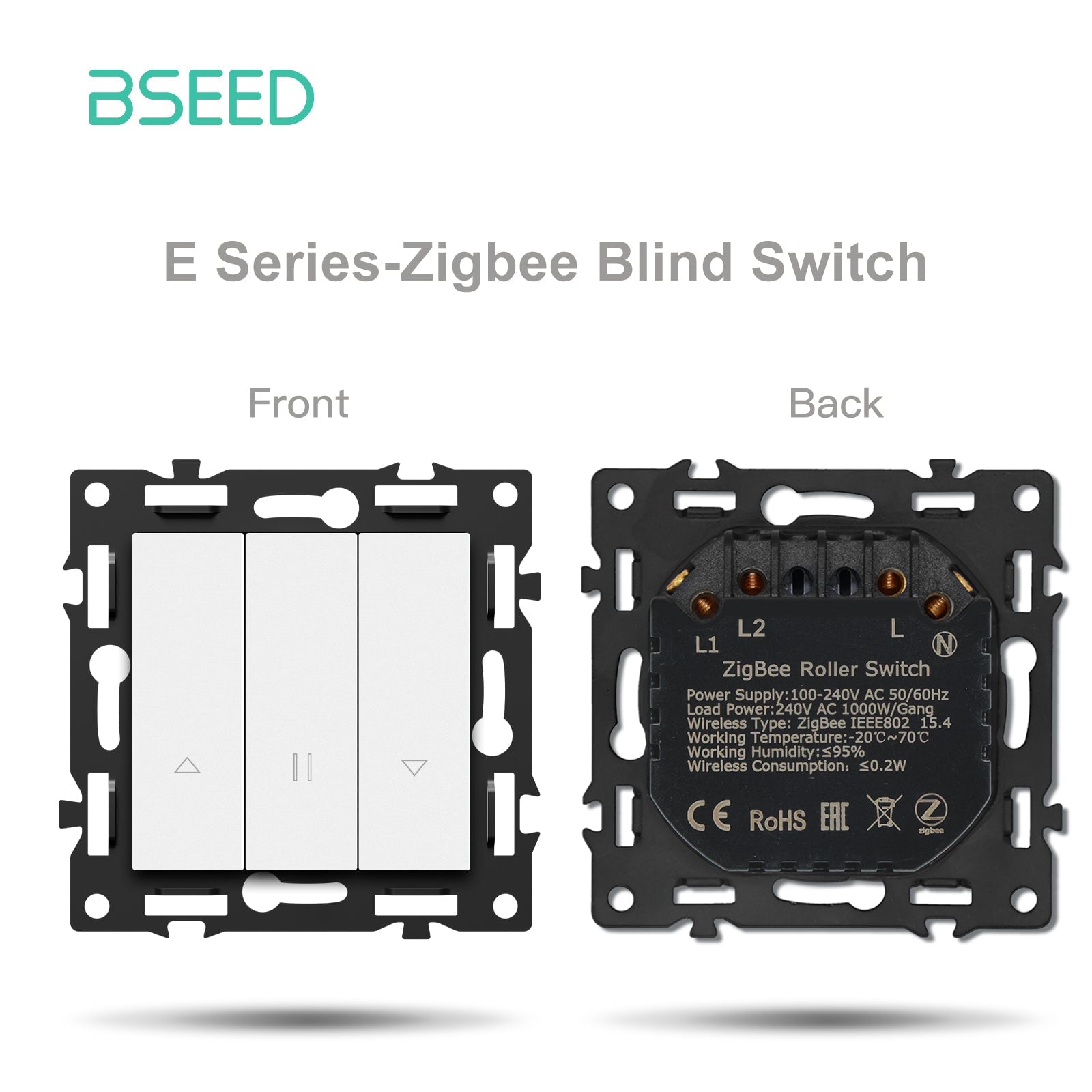 BSEED DIY Part Customized Free Combinations Mechanical Switch Socket Insert White Color Crystal Glass Panel Light Switches Bseedswitch Zigbee Blind SWitch 