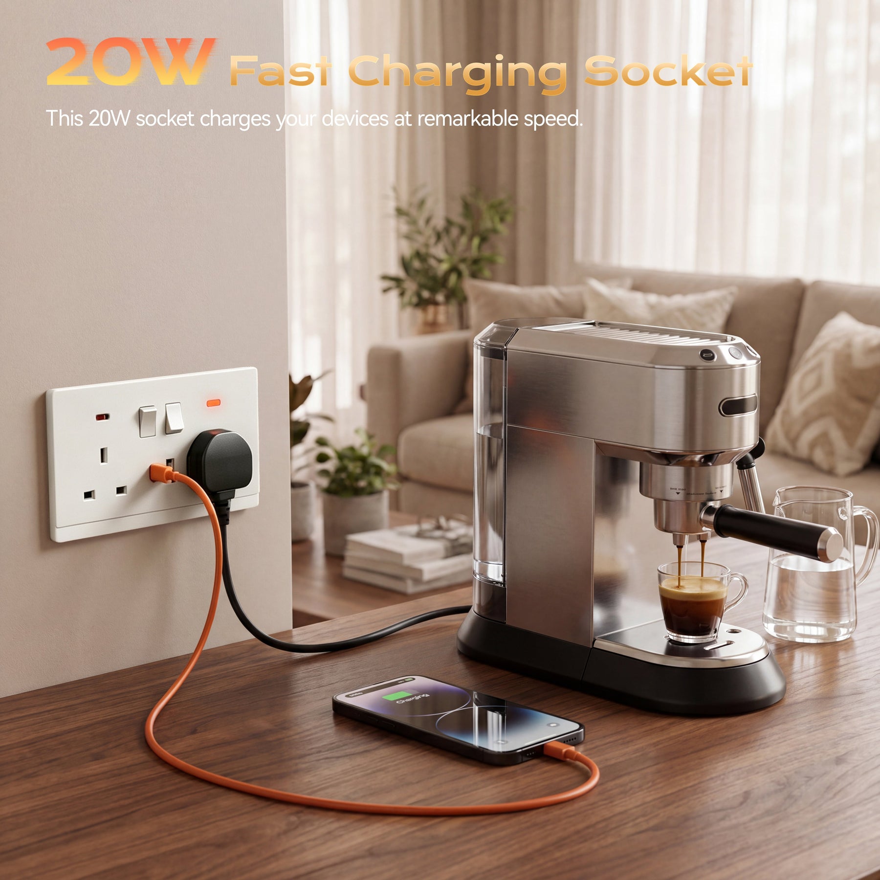 BSEED G16 Series UK Standard 13A Socket with 18W USB-C Port Power Outlets & Sockets Bseedswitch 