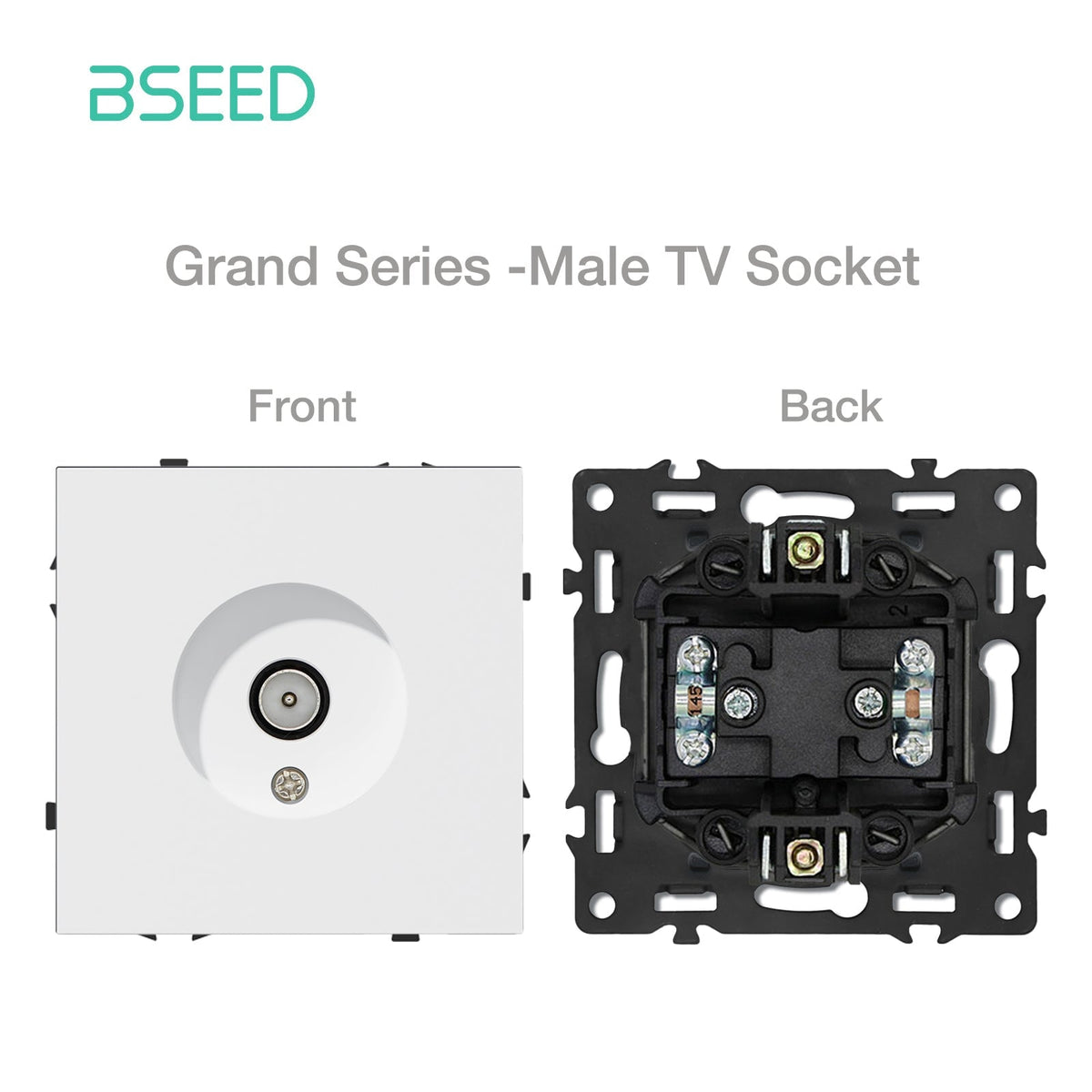 Grand Series DIY Part Customized free combinations Plastic Panels White Color Power Outlets & Sockets Bseedswitch Male Television Socket 