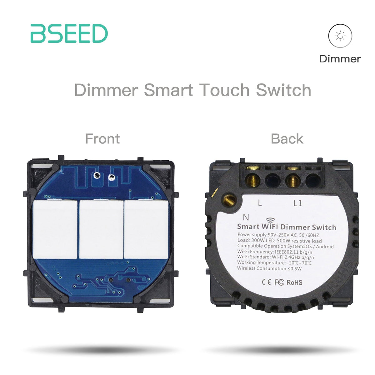 Bseed ZigBee WiFi dimmer schakelaar inzetstuk functietoets lichtschakelaars Bseedswitch WiFi 
