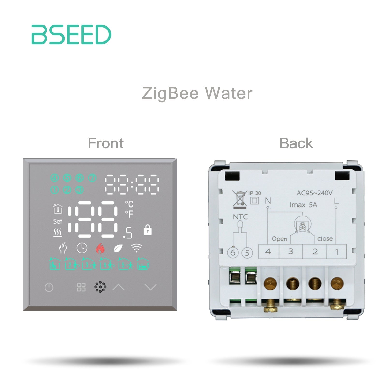 BSEED LED Screen Floor Heating Zigbee Room Thermostat Controller DIY function key Thermostats Bseedswitch 