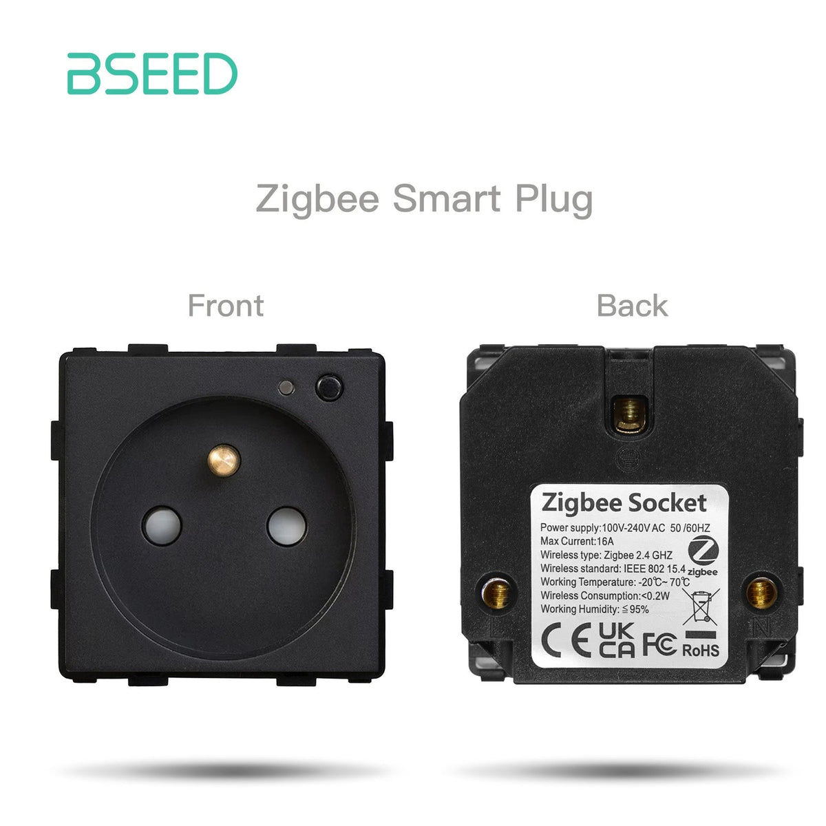 BSEED EU/FR/MF standaard wandcontactdoos functietoets aanraakgevoelig WiFi Zigbee type stopcontacten & contactdozen Bseedswitch zwart FR ZigBee