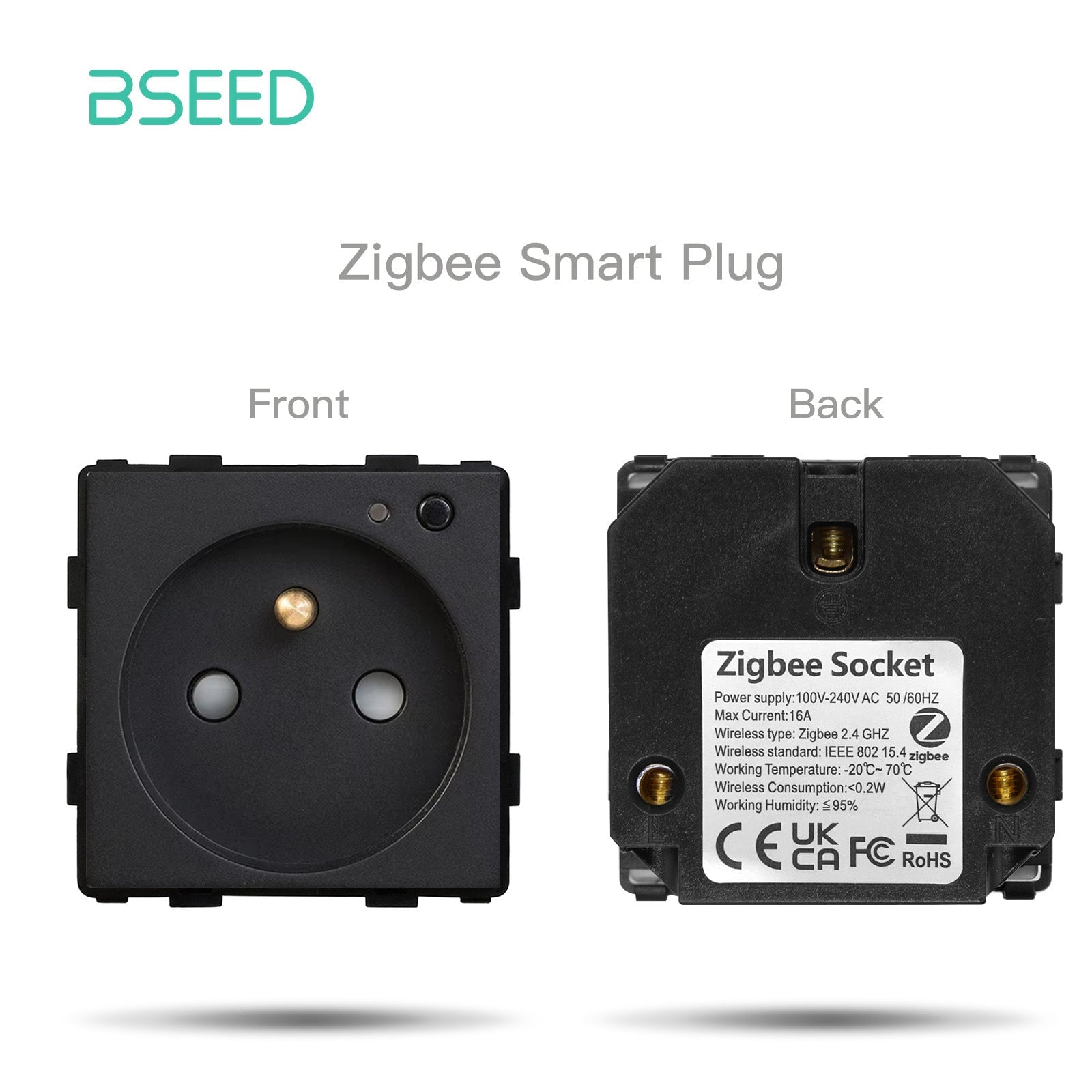 BSEED EU/FR/MF standaard wandcontactdoos functietoets aanraakgevoelig WiFi Zigbee type stopcontacten & contactdozen Bseedswitch zwart FR ZigBee