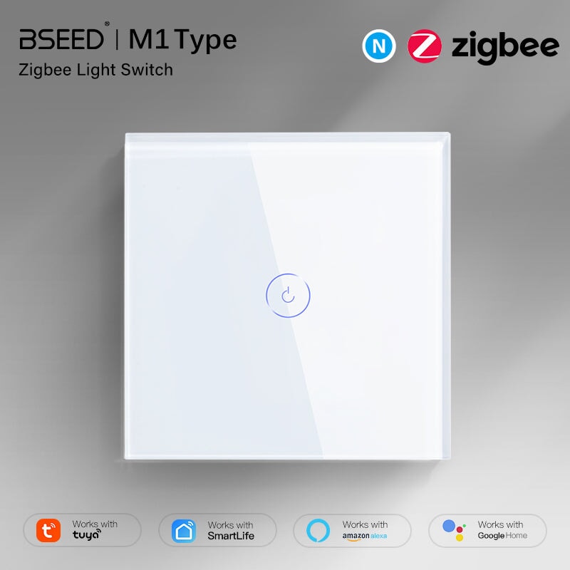 BSEED Zigbee 1/2/3/4 Gang 1/2/3 Way Switch Wall Smart Light Switch For ...