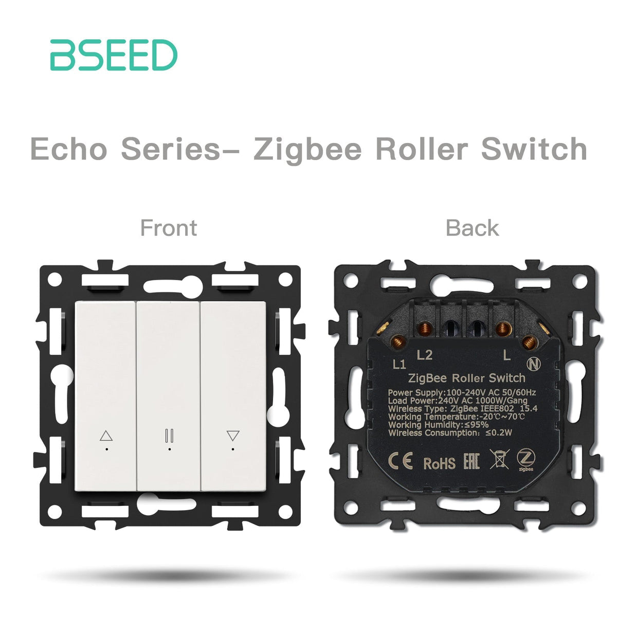 BSEED DIY Part Customized Free Combinations Mechanical Switch Socket Insert White Color Crystal Glass Panel Light Switches Bseedswitch Zigbee Blind SWitch 