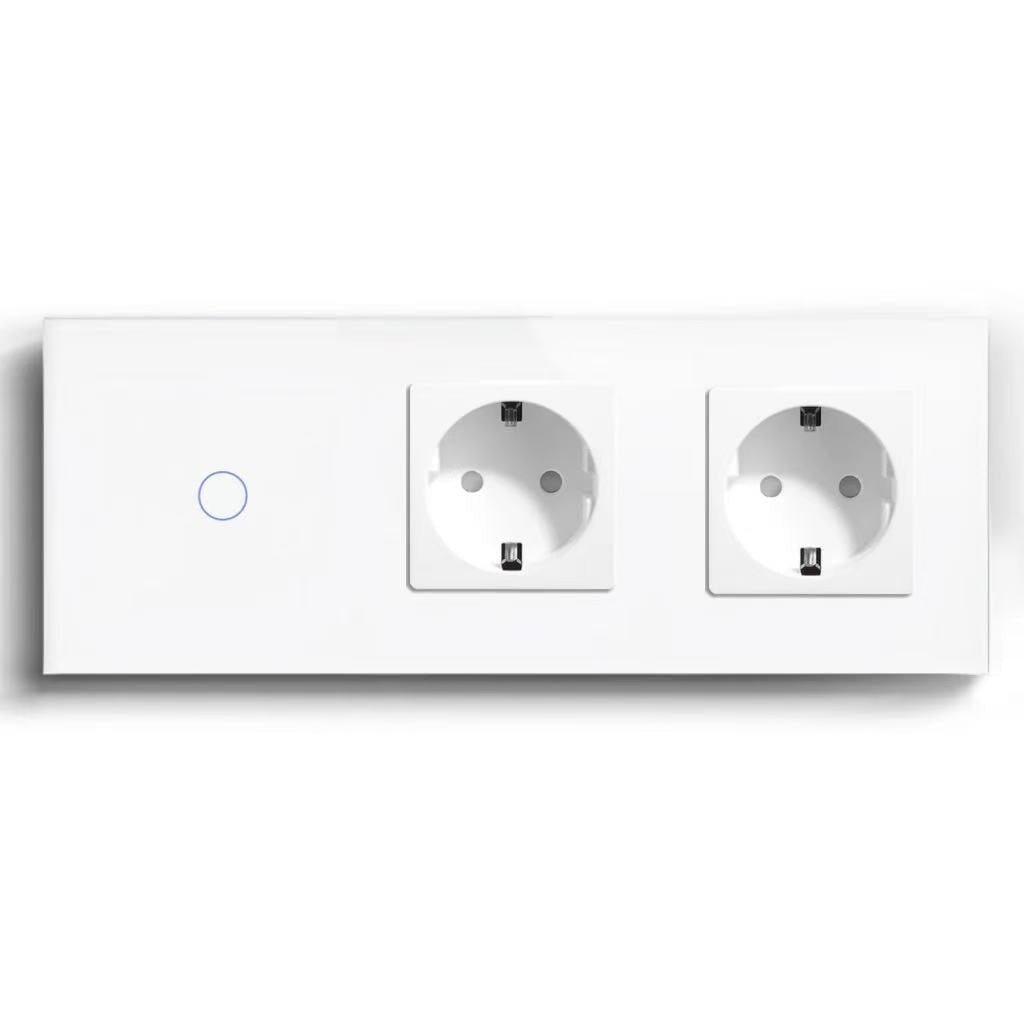 BSEED Product Customization Bseedswitch wifi 1gang switch without neutral line with double eu socket 