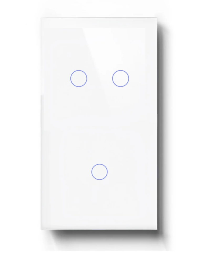 BSEED Product Customization Bseedswitch Touch Glass 2Gang 2Way+1Gang 1Way White（Vertical） 