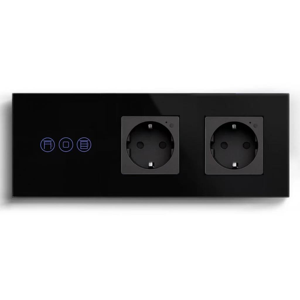 BSEED Product Customization Bseedswitch wifi roller shutter switch with double wifi eu socket 