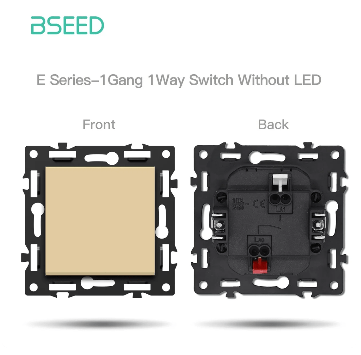 BSEED Product Customization Bseedswitch Automatic Rebound 1 Gang 1 Way Switch without Neon 