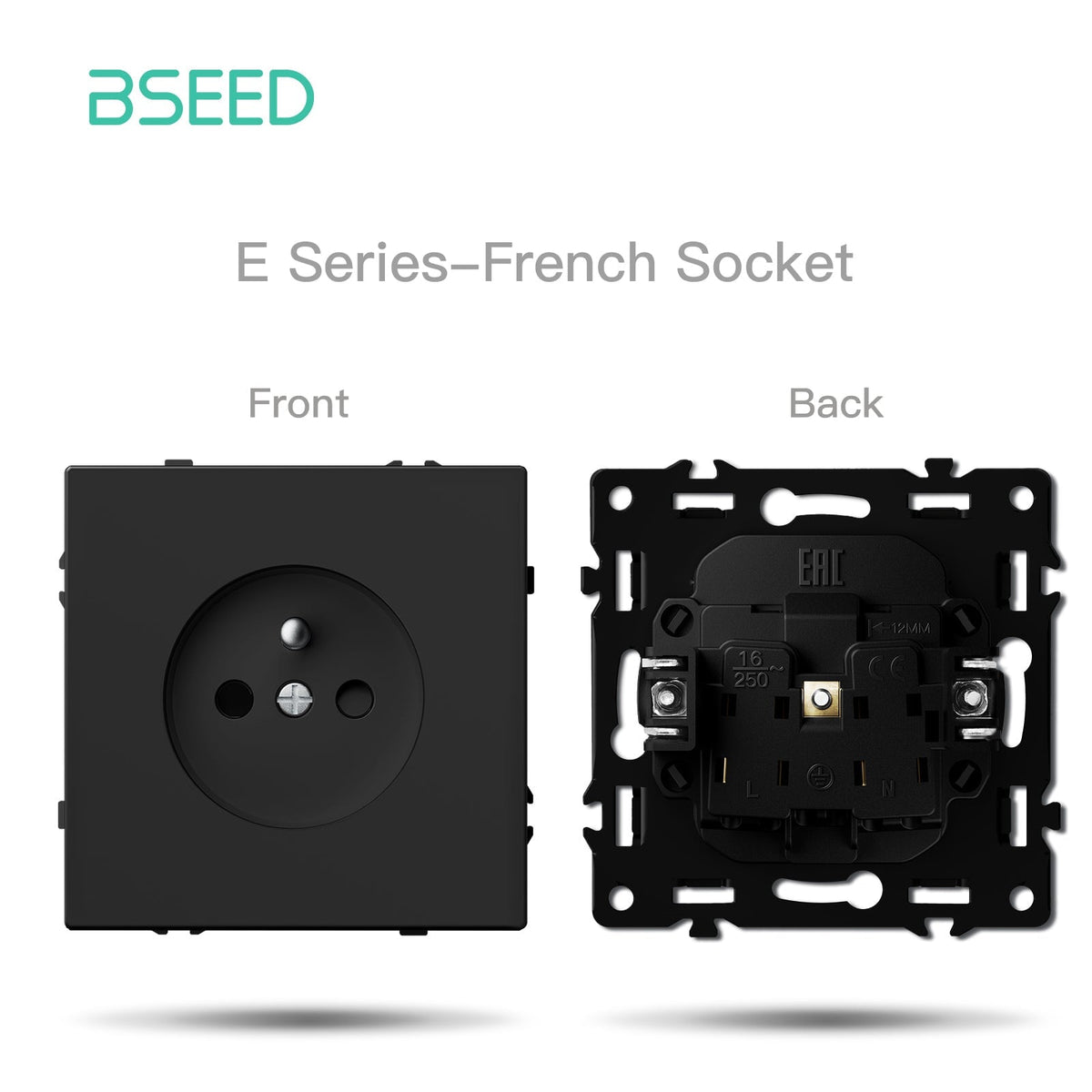 Grand Series DIY Part Customized free combinations Plastic Panels Black Color Power Outlets & Sockets Bseedswitch FR Socket 