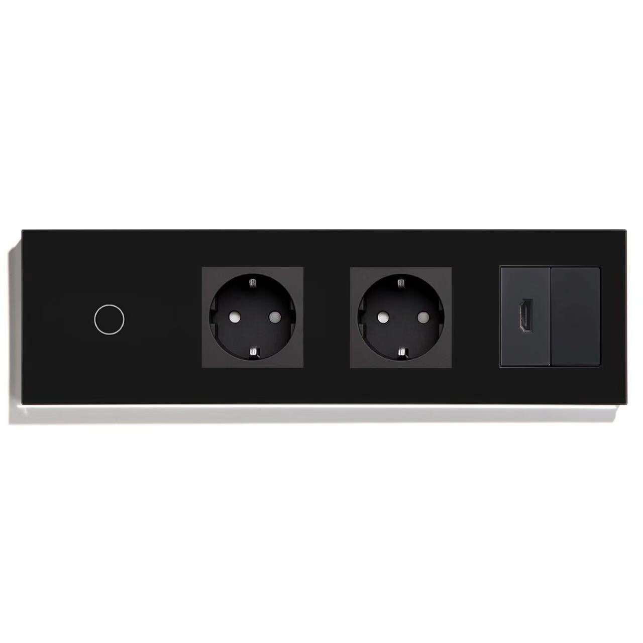 BSEED Product Customization Bseedswitch wifi 1gang touch switch with double eu socket with hdmi socket and blank key 
