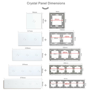 BSEED Crystal Glass Switch Panel Customizable Wall Switch Cover with Personalized Icon Options Bseedswitch 