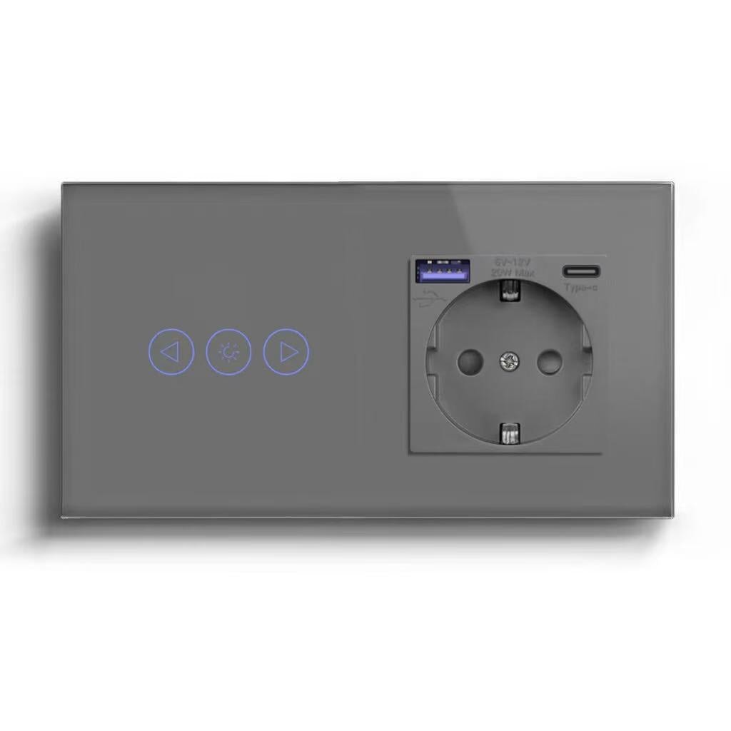 BSEED Product Customization Bseedswitch wifi dimmer switch with eu socket and usb-c port 