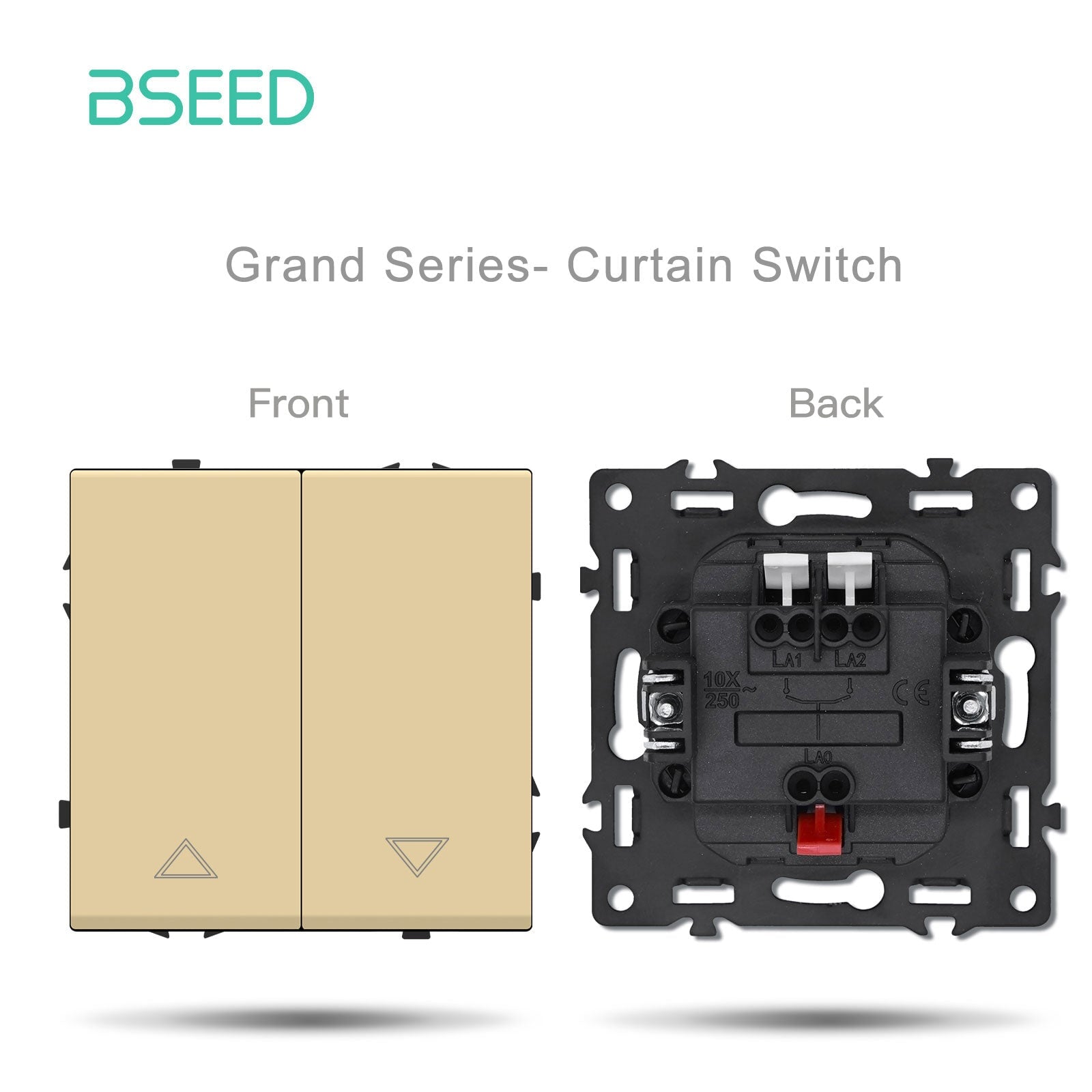 Grand Series doe-het-zelfonderdeel, aangepaste vrije combinaties, kunststof panelen, goudkleurige stopcontacten en schakelaars, Bseed gordijnschakelaar 