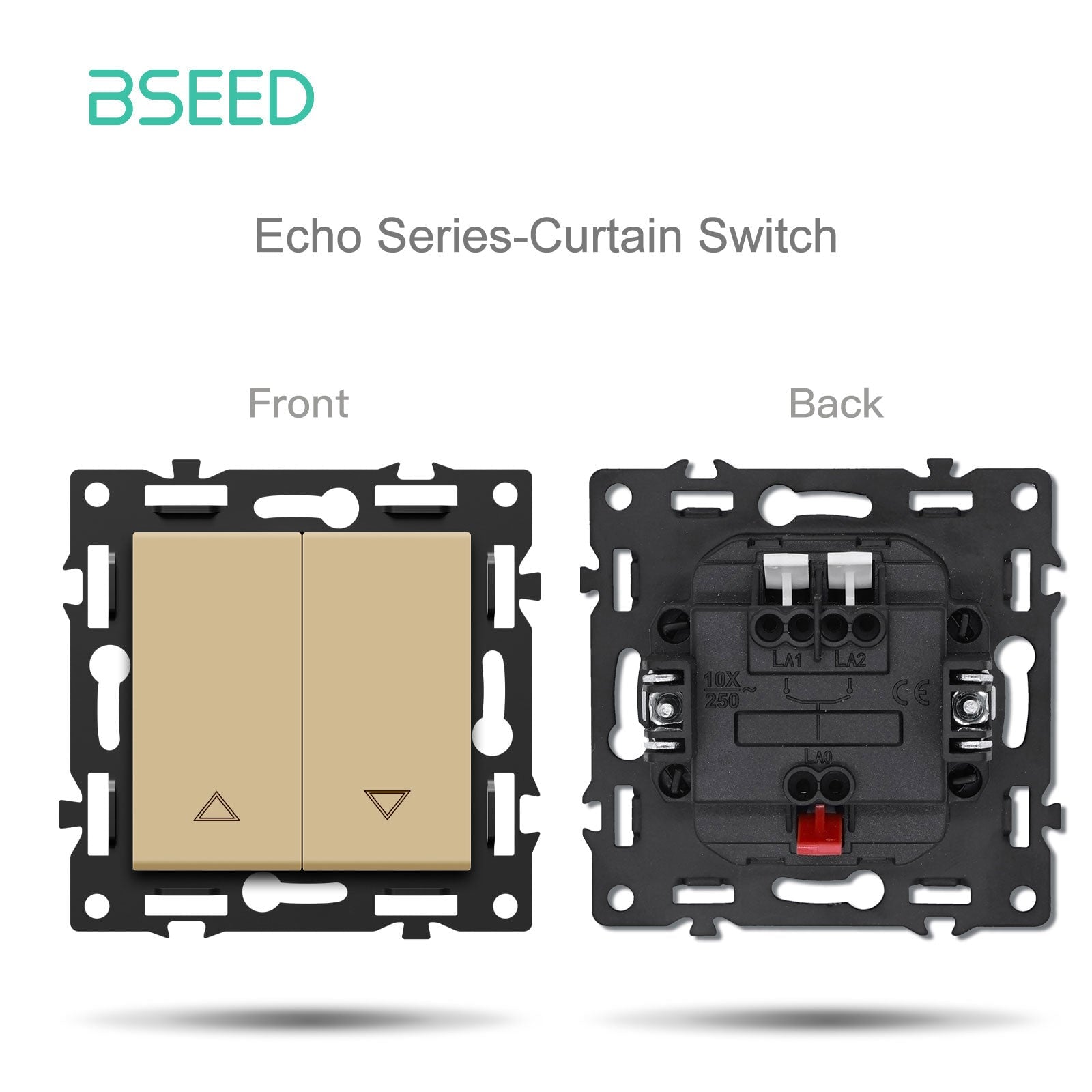 BSEED DIY Part Customized Free Combinations Mechanical Light Switch Wall Socket Insert Gold Color Light Switches Bseedswitch Curtain Switch 