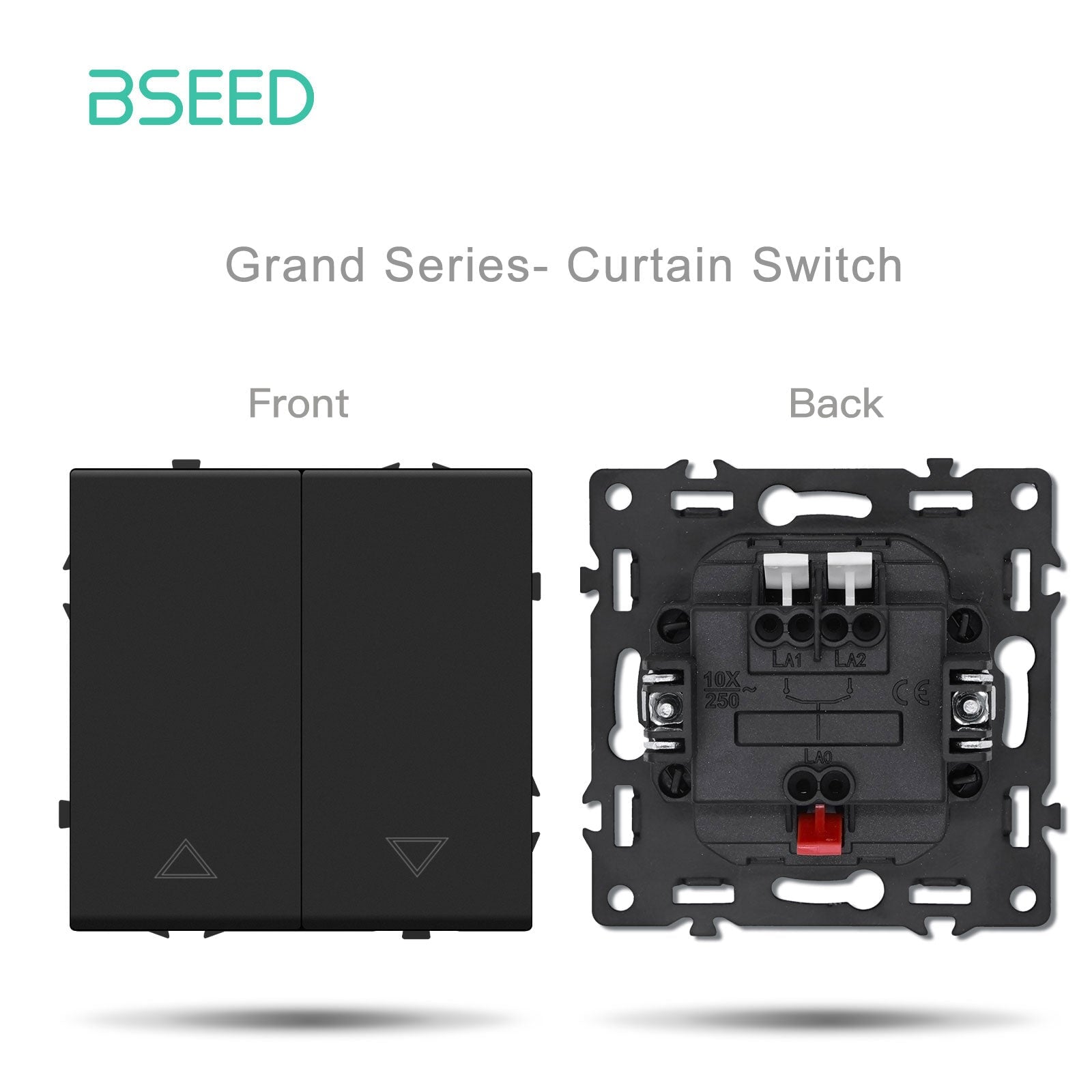 Grand Series doe-het-zelfonderdeel, aangepaste vrije combinaties, kunststof panelen, zwarte kleur, stopcontacten en schakelaars, Bseed gordijnschakelaar 