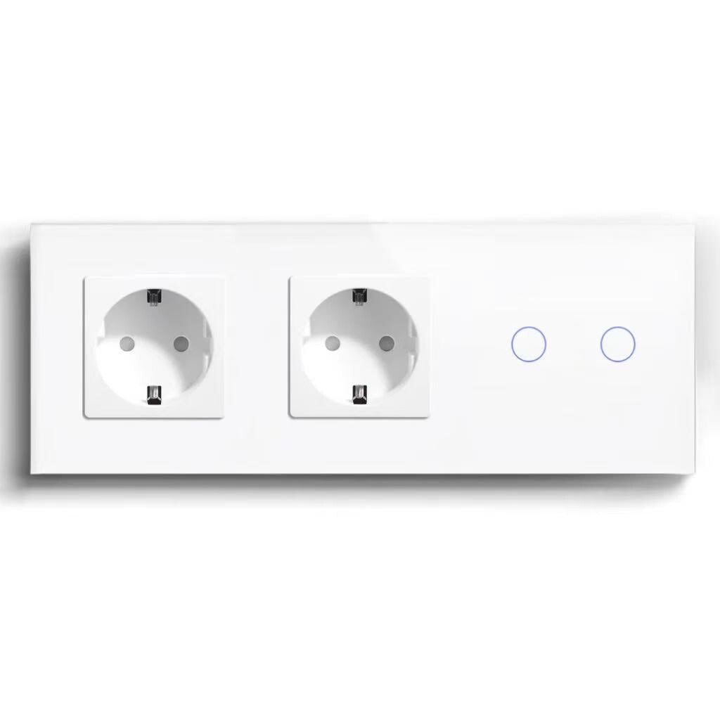 BSEED Product Customization Bseedswitch double eu socket with wifi 2gang switch without neutral line 