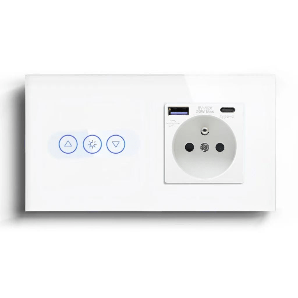 BSEED Product Customization Bseedswitch wifi dimmer switch with french socket with 20w usb-c port 