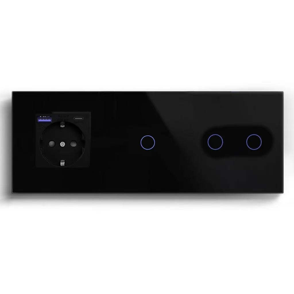 BSEED Product Customization Bseedswitch eu socket with usb-c port with wifi 1gang switch without neutral line with 2gang switch without neutral line 