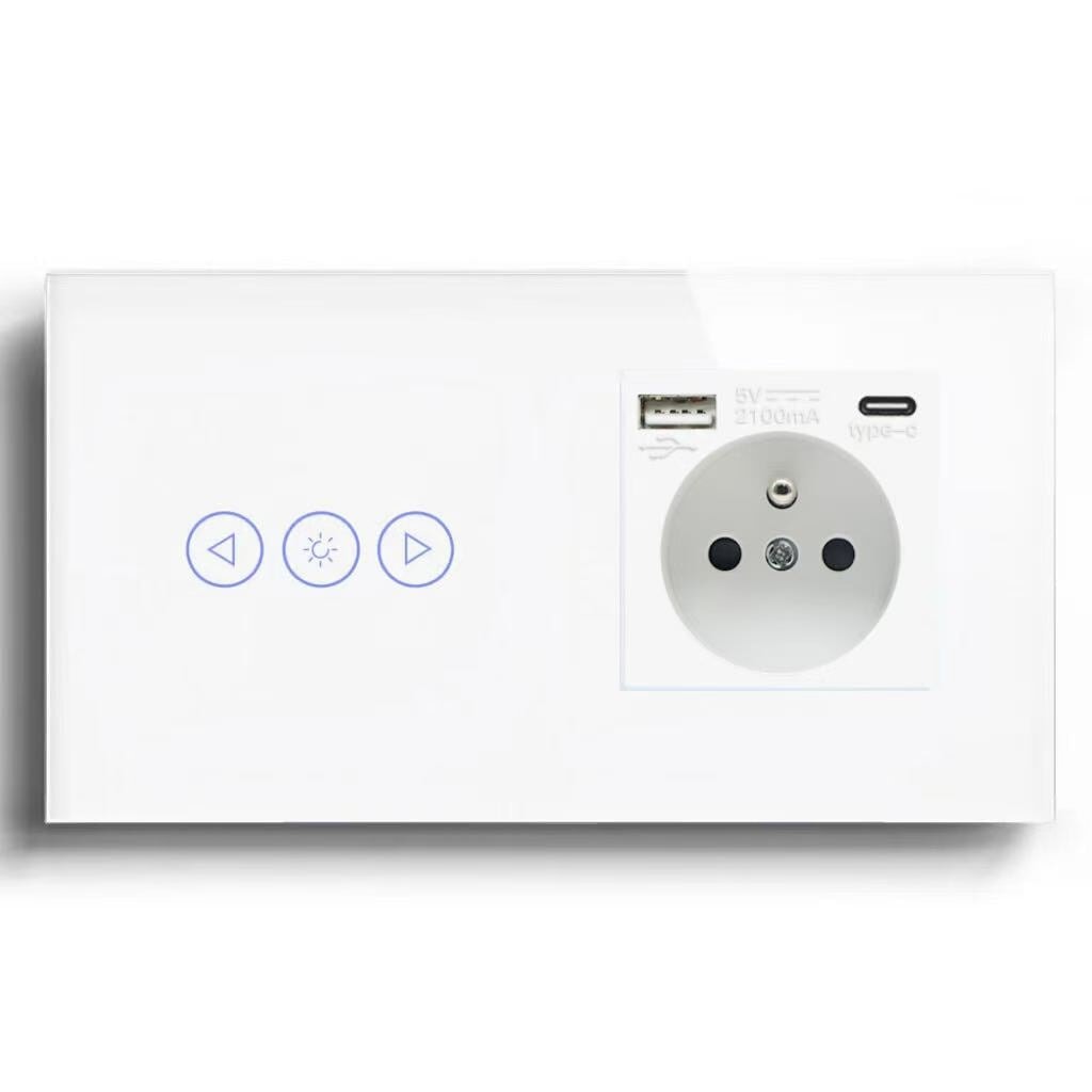 BSEED Product Customization Bseedswitch wifi dimmer switch with french socket with usb-c port 