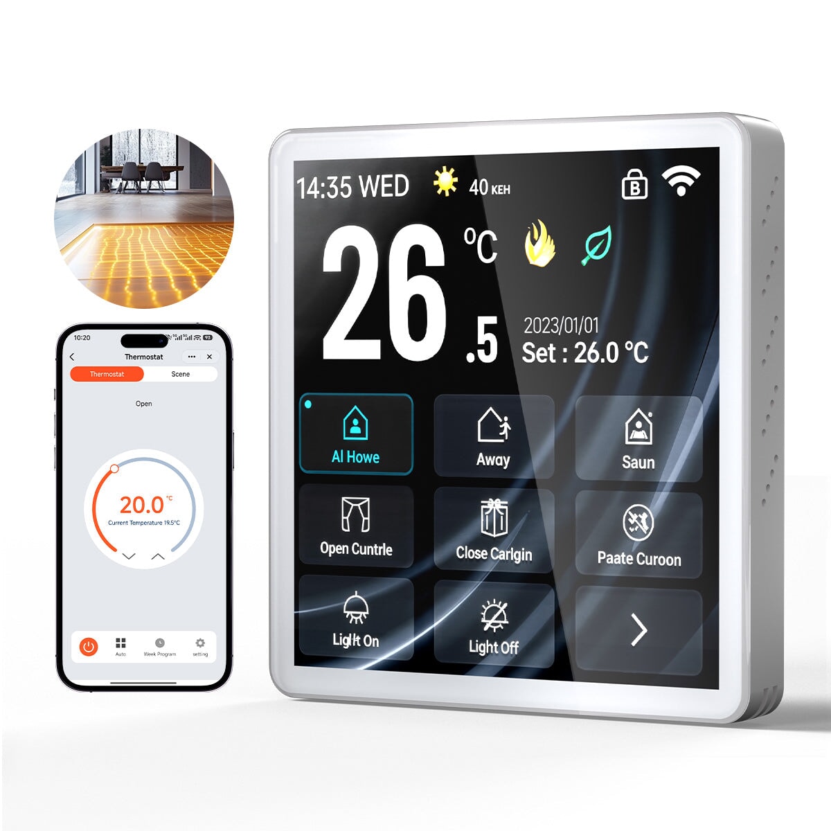 BSEED Smart Wifi Panel Electrical Floor Heating For Home Multi-functional Control Panel central control panel Bseedswitch Eclectric White 