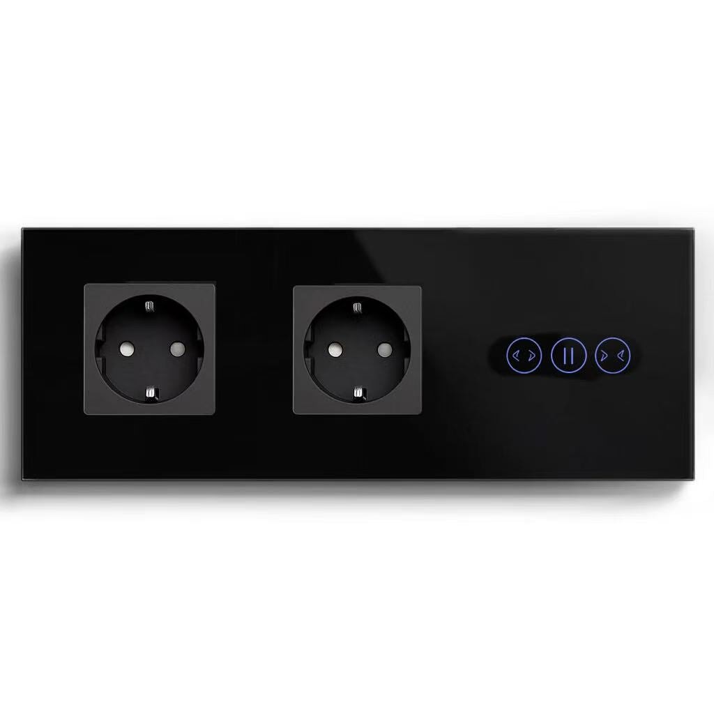 BSEED Product Customization Bseedswitch double eu socket with zigbee curtain switch 