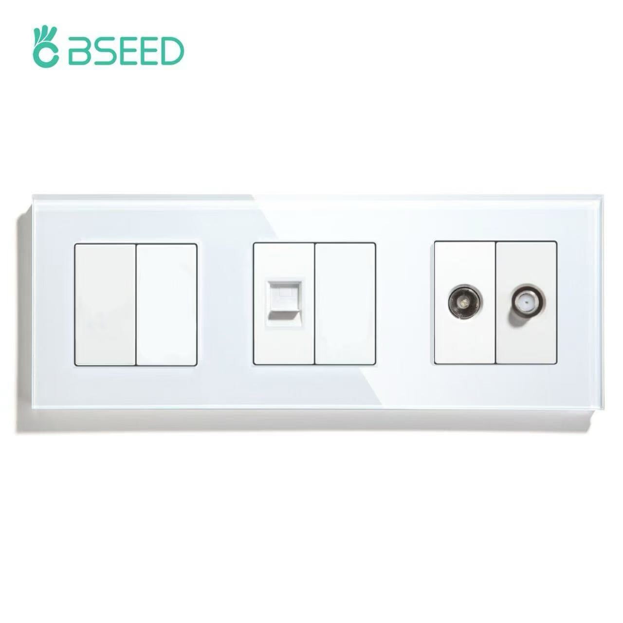 BSEED Product Customization Bseedswitch double blank key with cat6 socket and blank key with tv socket and blank key 