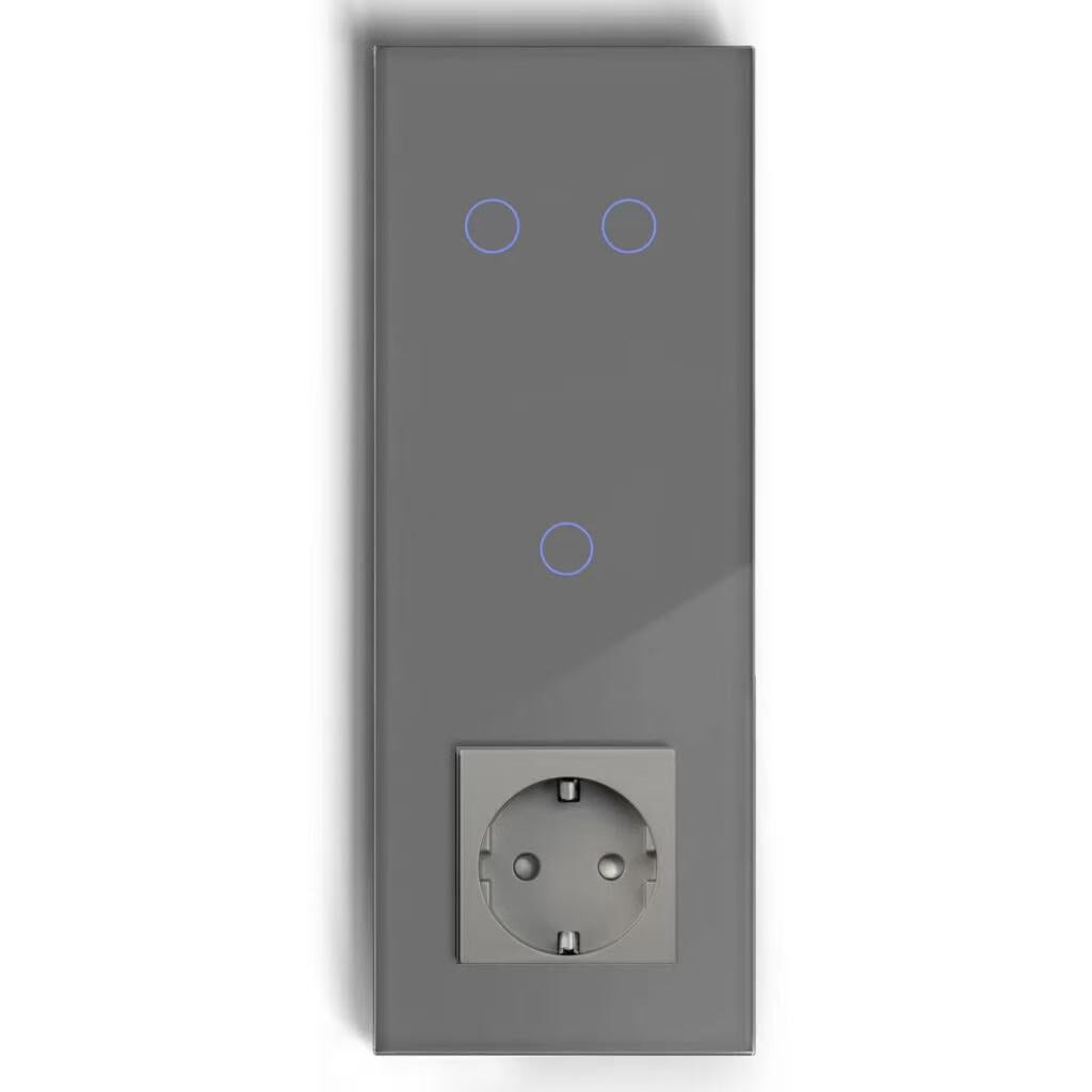 BSEED Product Customization Bseedswitch 2gang 1way touch switch with 1gang 2way touch switch with eu socket 