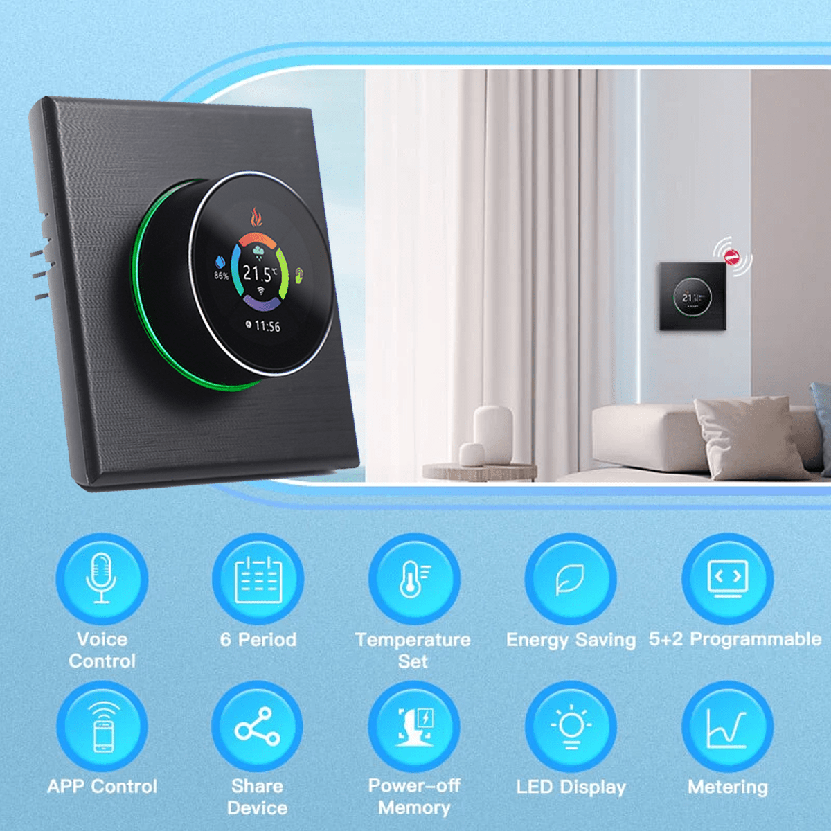 BSEED zigbee Floor Heating Room Thermostat Controller Rotary Button Thermostats Bseedswitch 