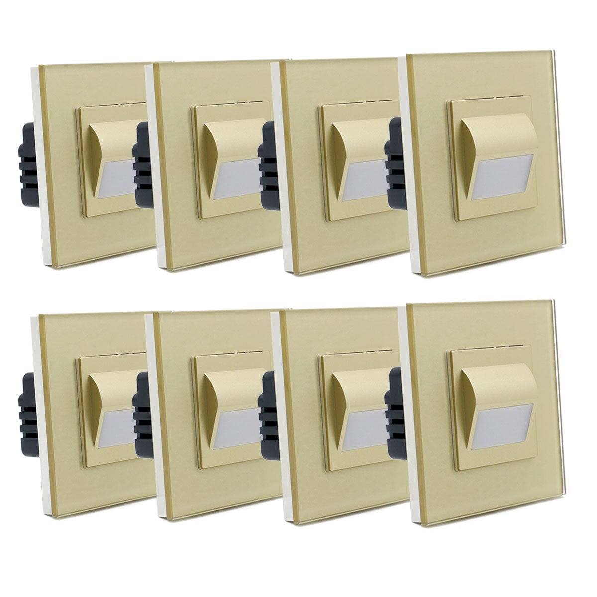 BSEED Footwell Lighting Floor Light Motion Sensor LED Floor Lamp 2800-3000K lamp Bseedswitch gold 8 PCS/ Pack 