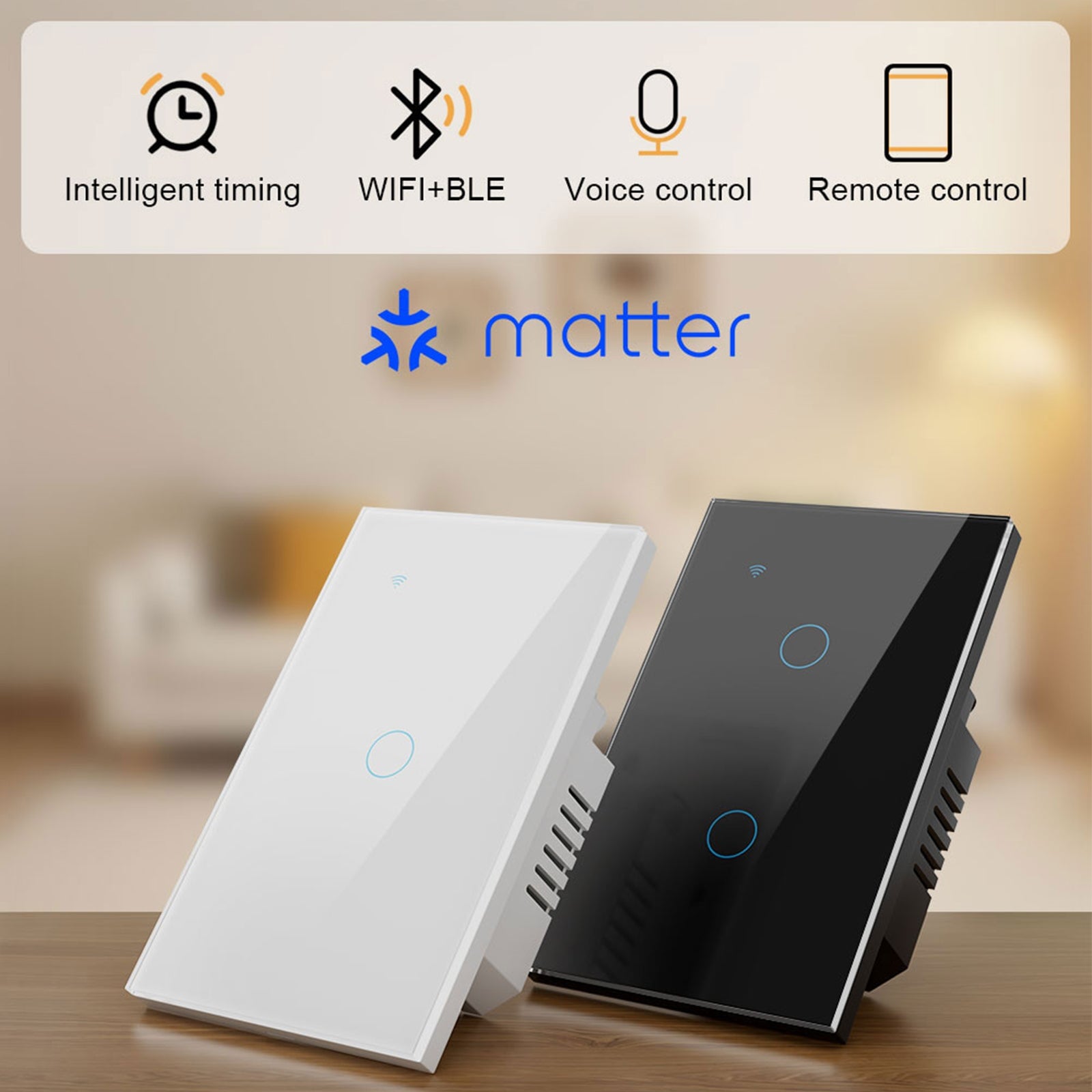 Bseed Matter 118 Type Wall Switch Wifi Touch Light Switch 1/2/3 Gang Light Switches Bseedswitch 