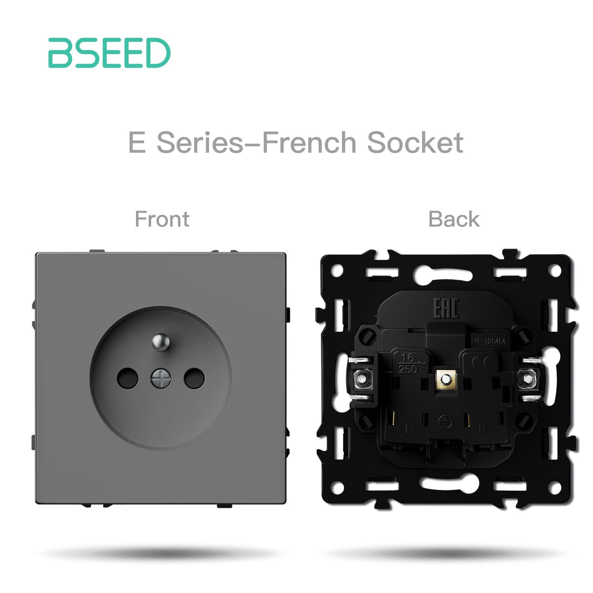 Grand Series DIY Part Customized free combinations Plastic Panels Grey Color Power Outlets & Sockets Bseedswitch FR Socket 