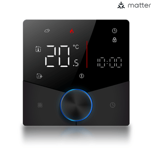 BSEED Smart Thermostat Matter WiFi Temperature Controller Water/ Electric /Gas /Boiler Floor Heating With knob Thermostats Bseedswitch Black Electric 